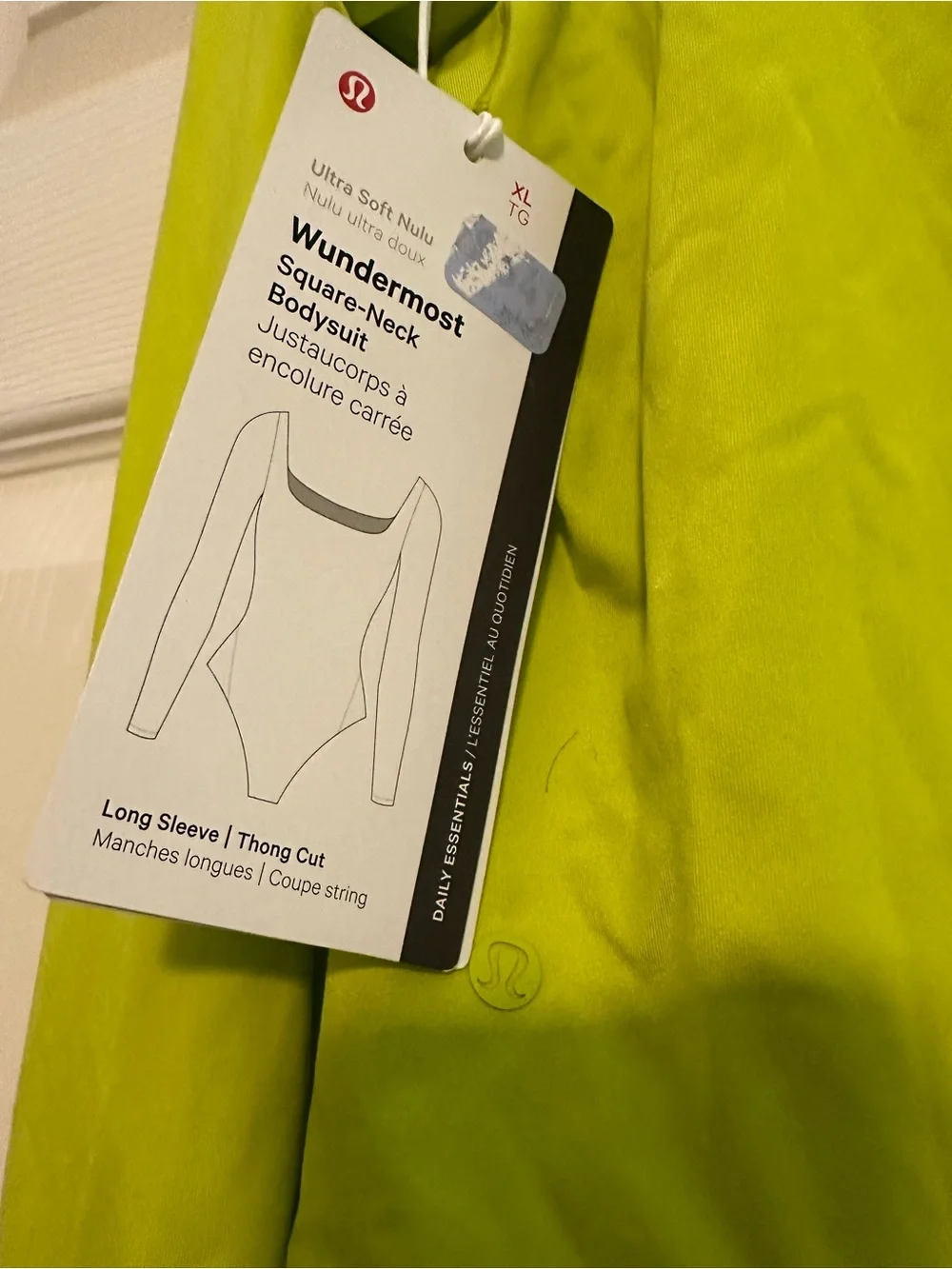lululemon athletica Neon Lime Long Sleeve Scoop-Neck Bodysuit